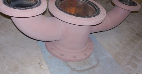 Yoke after corn cob blasting and high temperature coating